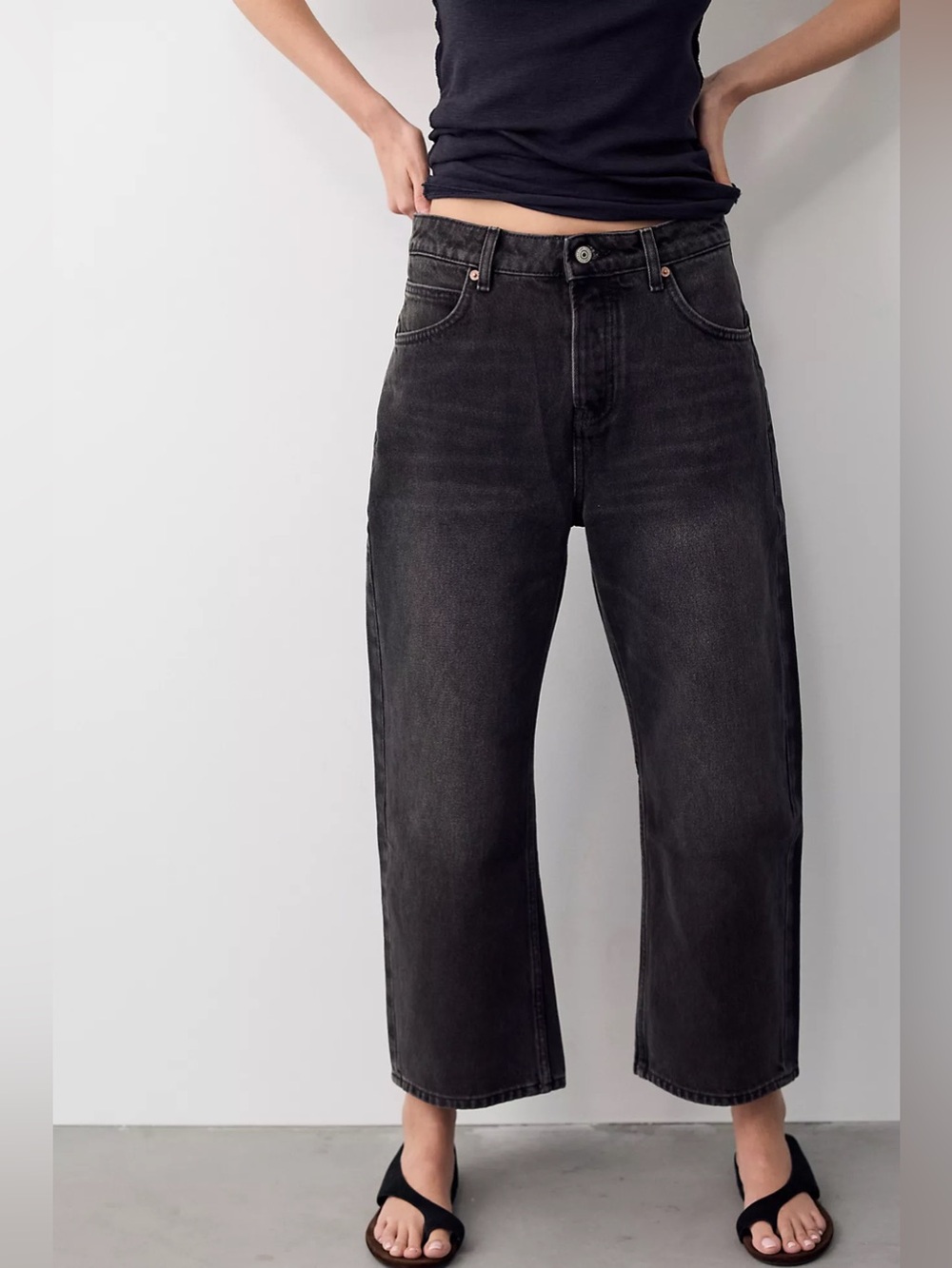 We The Free Deep Trance Dropped Boyfriend Jeans in Hypnosis Washed Black Size 24
